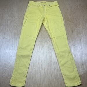 Michael Kors Izzy Skinny Jeans Women’s 4 Yellow Stretch Denim 97% Cotton Read